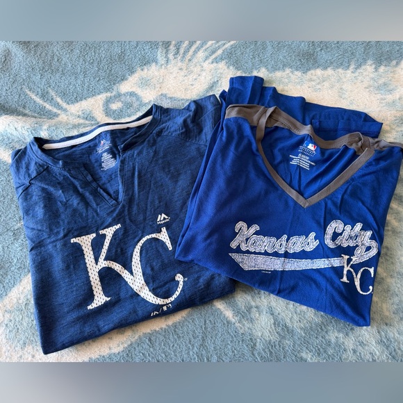 Majestic Tops - Two Kansas City Royals Women’s Blue Tees Size 1X and XL